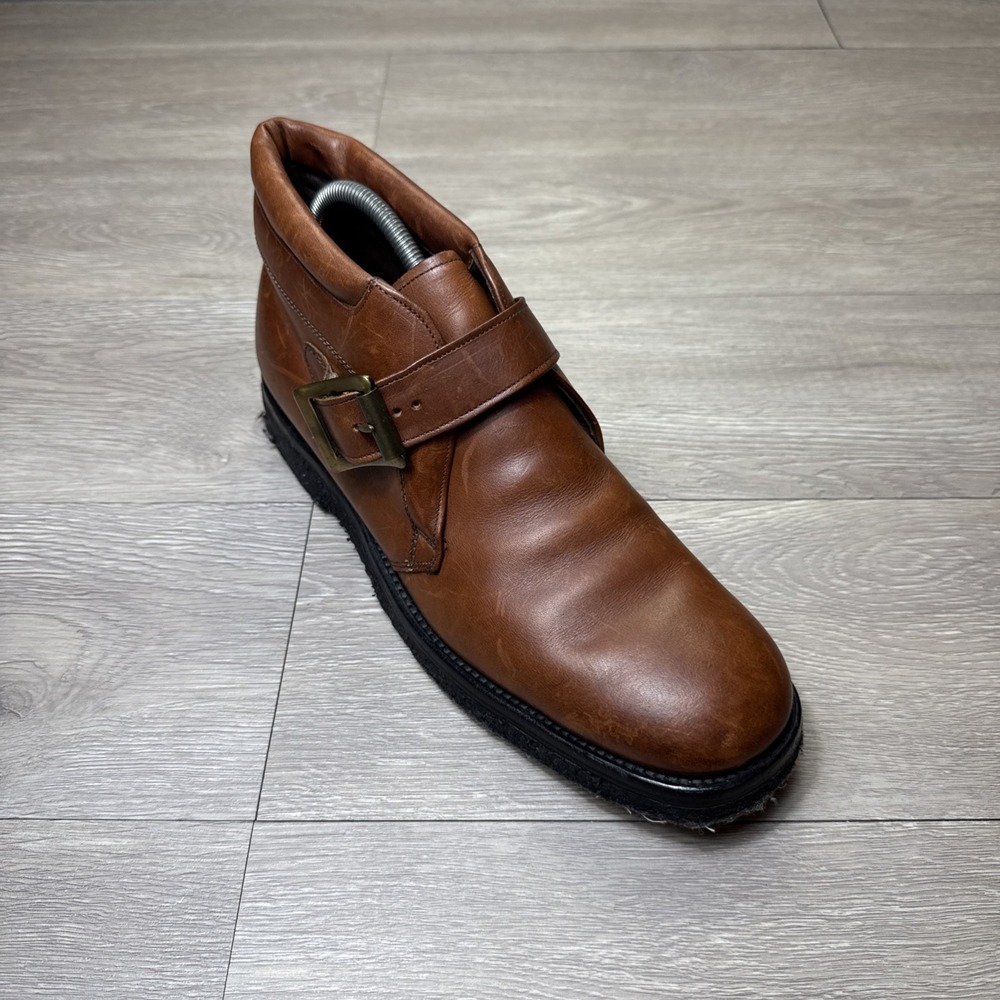 ALLEN EDMONDS RAINIER Boots‎ Men 10 AA Monk Strap Leather Adjustable Mahogany
